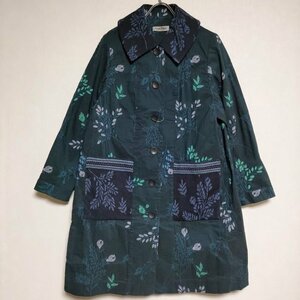 4-0212M∞fuga fuga 佐藤繊維 刺繍 コットンポリエステル F コート ネイビー フーガフーガ 230344