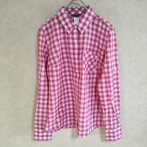 patagonia ギンガムチェックシャツ サイズ4 オーガニックコットン 長袖シャツ ピンク ホワイト パタゴニア 4-0208M F94115