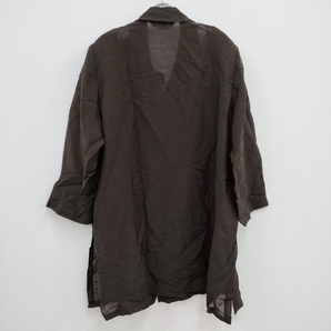 MARINA RINALDI 未使用品 サイズ25 肩パッド オープンカラーシャツ ブラウス チュニック ブラウン マリナリナルディ 4-0213M 231751の画像2