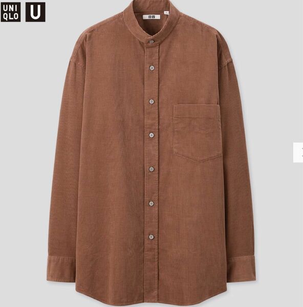 XL＊UNIQLO U＊ワイドフィットコーデュロイスタンドカラーシャツ