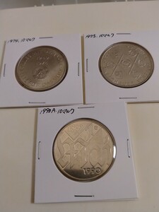 東ドイツ 10マルク銅貨 3枚セット(1974 1975 1990)