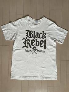 [Бесплатная доставка] Руд Галерея Lude Gallery Black Level Logo Print T -Front Black Label White Size m