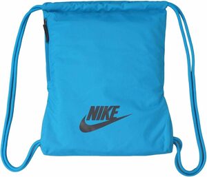 【KCM】Z-bag-43★展示品★【NIKE/ナイキ】ヘリテージ　ロゴ　ジムサック　ナップサック　デイバッグ　BA5901-410　ブルー　容量13L