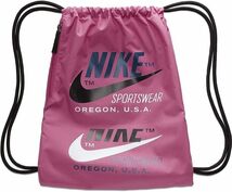 【KCM】Z-bag-40★展示品★【NIKE/ナイキ】ヘリテージ　2.0　グラフィック　ジムサック　ナップサック　BA5903-691　ピンク　容量13L_画像1