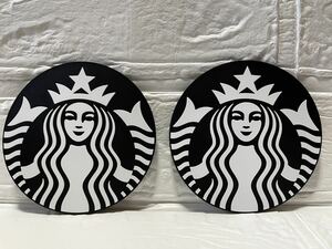 新品☆スターバックス　STARBUCKS スタバ　サイレンロゴコースター2枚セット　ブラック　黒色　キッチン雑貨