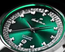 【1円スタート！】新品Charles Perrinタングステン腕時計メンズ未使用エメラルドグリーン_画像1