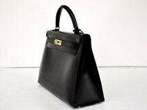 エルメス HERMES ハンドバッグ ケリー32 ブラック □C刻印 1999年製 レディース 2WAY ショルダーストラップ 箱付き 外縫い → 2402LK011_画像3