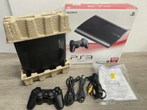 ☆ PS3 ☆ プレイステーション3 SCCH-4000C 500GB チャコールブラック 動作品 本体 コントローラー 箱 説明書 付属 Playstation3 SONY 0007