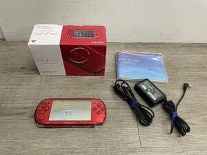 ☆ PSP ☆ プレイステーションポータブル PSP-3000 ラディアントレッド 動作品 本体 バッテリー アダプター 箱 説明書 付属 SONY 5976