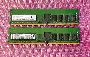 W004☆Kingston DDR4 PC4-2400R-UA1-11 8GB ×2 計16GB デスクトップ用メモリ Memory メモリー 動作確認済み