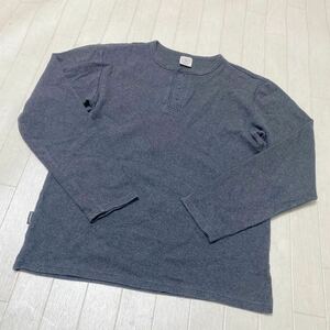 3838☆ AVIREX アビレックス トップス 長袖Tシャツ ヘンリーネック 長袖カットソー メンズ XL グレー