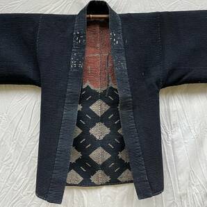 超絶 絶品 色味 抜群 逸品 刺し子 SASHIKO 火消し 印半纏 奈 総柄 藍染 当て布 INDIGO BLUE ジャパンヴィンテージ JAPAN VINTAGE 明治 大正の画像9