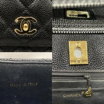 ◇◇CHANEL シャネル マトラッセ キャビアスキン ハンドバッグ 金具ゴールド ココマーク ブラック◇◇_画像10