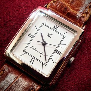 157【電池交換済】CITIZEN Hennessy 6031-344341KA レディース腕時計 シチズン ヘネシー シルバー×白文字盤 スクエアタイプ 