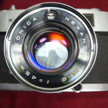 248【シャッターOK】KONICA auto s1.6 フィルムカメラ コニカ レンジファインダー LENS HEXANON F:1.6 45mm ケース付き_画像2