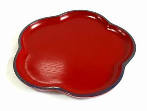  welfare ba The - lacquer ware plum shape tray wooden three . diameter 24cm