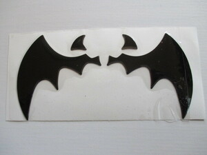こうもり　蝙蝠　バッド　ステッカー 　3D エンブレム　黒　ブラック