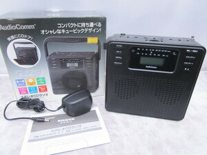 ♪ 稼働品 AudioComm Cubic Design ステレオ CD ラジオ RCR-400H-K