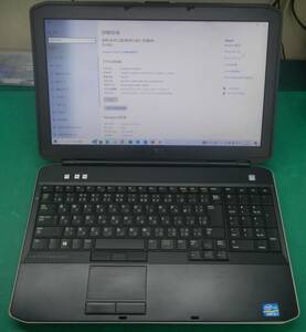  DELL 中古ノート LATITUDE E5530 安定OS Win10 ＆ 最新Office2021 CPU：Corei3-3120M 2.5GHz RAM:8G 15.6型 DVD装備 バッテリ動作もOK！