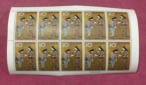 切手趣味週間 千姫 10円 1963年 10面シート 未使用品 2