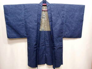 M45936【生地取り用 リメイク用 着用用 古布 綿 書生絣】男 羽織 美品