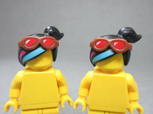 LEGO★129 正規品 2個 ゴーグル付き 髪の毛 ヘアー 被り物 同梱可能 レゴ シティ ミニフィグ 男の人 女の人 子供 男の子 女の子 街の人