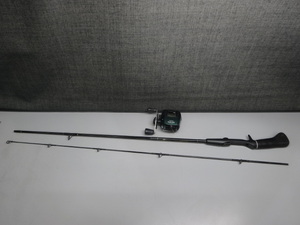 (002) 釣り竿 ロッド＆リールセット！バス釣り！ SHIMANO BASS ONE 