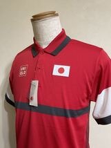 【新品】 UNIQLO ユニクロ 錦織圭 NKドライEX ポロシャツ JAPAN 日本代表 テニス ウェア トップス サイズM 半袖 赤 白_画像6