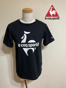 【新品】 le coq sportif ルコック ビッグロゴ クルーネック Tシャツ トップス サイズM 半袖 黒 QLWRJA07 