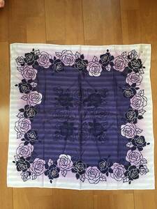 ●　LANVIN　ランバン　スカーフ　紫（パープル）ピンク　花柄　中古　