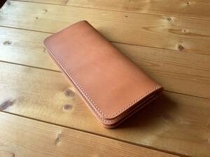 * cow leather long wallet! change purse . none! cow leather! leather! natural! hand made la tea go