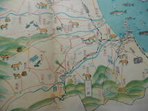 昭和戦前「青森県産業分布図(地図)」30万分の1　63×54㎝程　※破れ・シミ・汚れのある古物です。_画像7