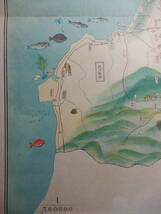 昭和戦前「青森県産業分布図(地図)」30万分の1　63×54㎝程　※破れ・シミ・汚れのある古物です。_画像5