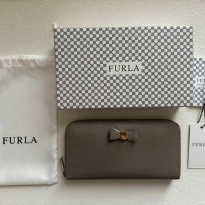 フルラ FURLA ラウンドファスナー 長財布 ライトグレー SABBIA 873811