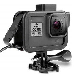 【送料無料】 GoPro HERO 8 Black 専用 アルミフレーム 保護ハウジング バックドア開閉型 マイク・ディスプレイ・ライト用装着位置固定付き