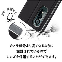 アンドロイドワン S8 スマホケース 手帳 カバー Android One S8 ツートンカラー ストラップ マグネット 定期入れ ブラック_画像3