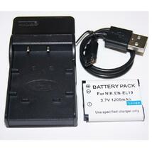 NIKON EN-EL19対応　互換バッテリー＆USB充電器セット_画像2