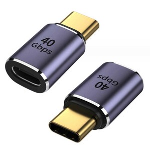 USB 4.0 Type C 変換アダプタ1個 40Gbps高速転送 PD100/5A急速充電 90度 8K@60Hz映像出力対応 ストレートオスメス (仕様1)