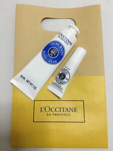 送料無料◆ LOCCITANE紙袋付き２点◆クリームはリニューアルされて片手で開く◆ロクシタン シア ハンドクリーム30ml&リップバーム4ml計２点