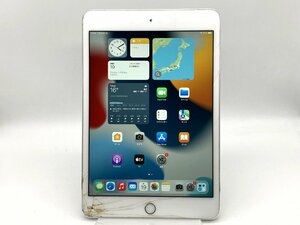 【中古・ジャンク】液晶画面割れ 打痕多数 Apple iPad mini 4th 16GB au解除版SIMフリー シルバー NW利用制限〇 本体 A-85126