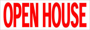 シンプル横型看板「OPEN HOUSE(赤)」【不動産】屋外可