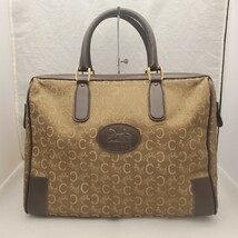 CELINE セリーヌ 馬車柄 Cマカダム オールド セリーヌ ミニボストンバッグ ハンドバッグ キャンバス レザー ブラウン _画像1