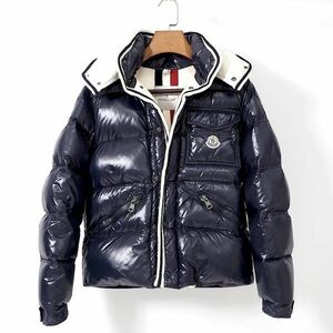 1円〜【美品】モンクレール MONCLER 4-YA101 国内正規品 ダウンジャケット ブランソン メンズ ネイビー 1