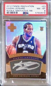 2012 Panini Innovation Rookie innovatio Ink RC Kawhi Leonard PSA8