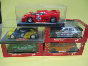 NINCO FERRARI F50 BENZ MCLAREN F1GTR MEGANE CLIO 5台セット　