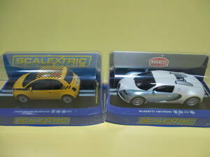 SCALEXTRIC BUGATTI VEYRON / FIAT CINQUECENTO 2台セット