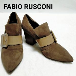 FABIO RUSCONI スエード パンプス ヒール7cm 太ヒール 37