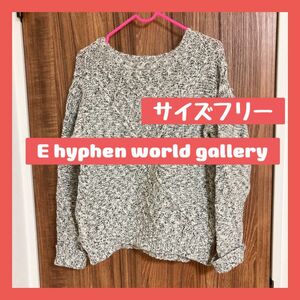 E hyphen world gallery ニット　サイズフリー　グレー