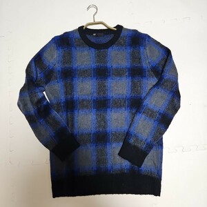 美品！23区 HOMME チェック モヘア ニット サイズL