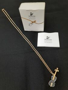 【中古】☆美品☆SWAROVSKI スワロフスキー ネックレス バイオリン ゴールド ／ アクセサリー レディース【6457】